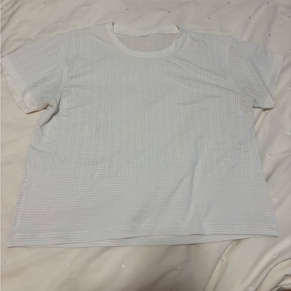 Lululemon Athletica White Textured Tee